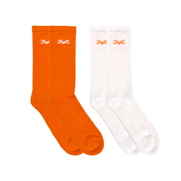 MV Socks 2-pack - Naranja/Blanco imagen